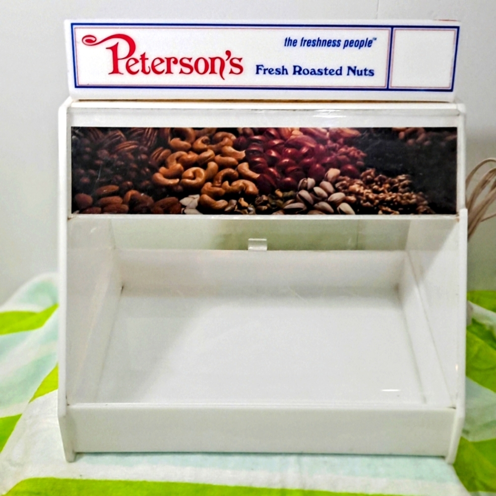 Rear Loading Lighted  Food Display Counter Case  Acrylic Peterson's Nuts 1995